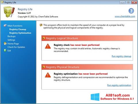 Скріншот Registry Life для Windows 8.1