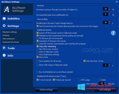Скріншот ALLPlayer для Windows 8.1
