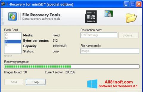 Скріншот F-Recovery SD для Windows 8.1