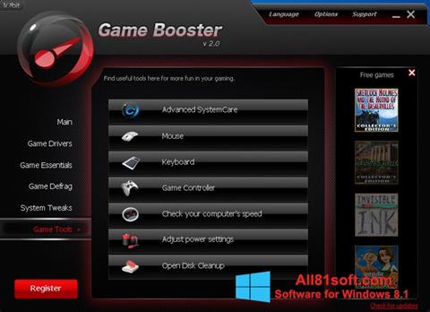 Скріншот Game Booster для Windows 8.1