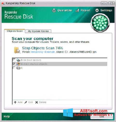 Скріншот Kaspersky Rescue Disk для Windows 8.1