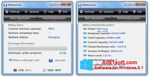 Скріншот BatteryCare для Windows 8.1