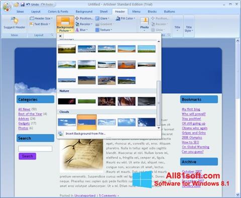 Скріншот Artisteer для Windows 8.1