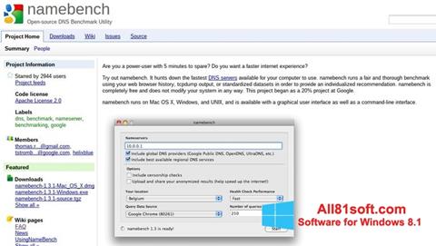 Скріншот NameBench для Windows 8.1