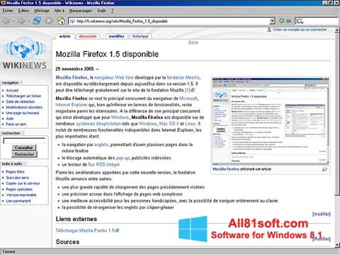 Скріншот Mozilla Firefox для Windows 8.1