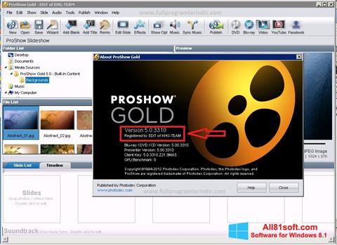 Скріншот ProShow Gold для Windows 8.1