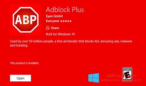Скріншот Adblock Plus для Windows 8.1