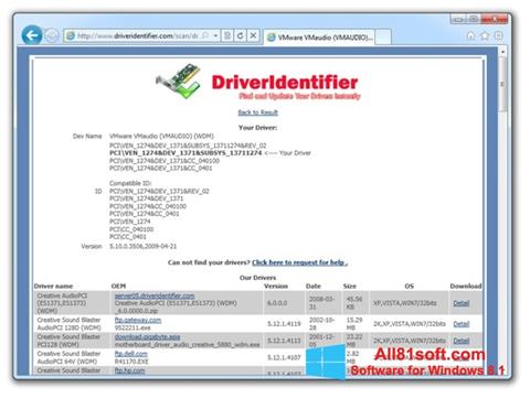 Скріншот Driver Identifier для Windows 8.1
