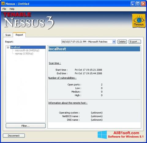 Скріншот Nessus для Windows 8.1