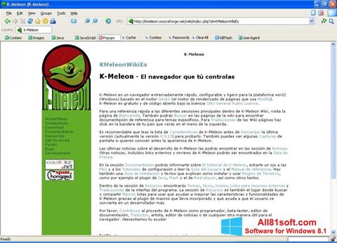 Скріншот K-Meleon для Windows 8.1