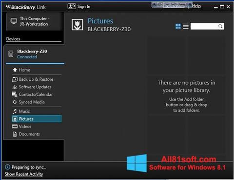 Скріншот BlackBerry Link для Windows 8.1