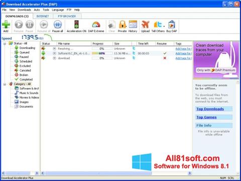 Скріншот Download Accelerator Plus для Windows 8.1
