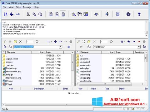 Скріншот Core FTP для Windows 8.1