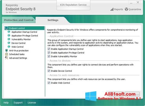 Скріншот Kaspersky Endpoint Security для Windows 8.1