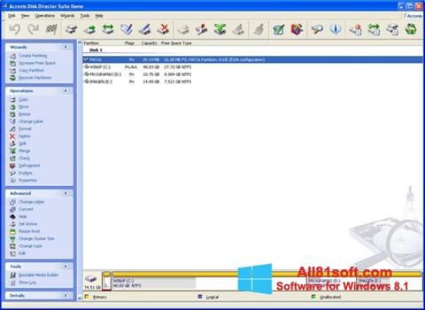 Скріншот Acronis Disk Director Suite для Windows 8.1