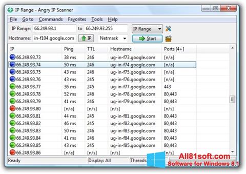 Скріншот Angry IP Scanner для Windows 8.1