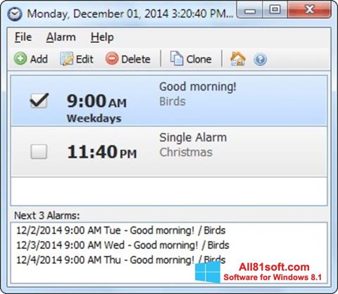 Скріншот Free Alarm Clock для Windows 8.1