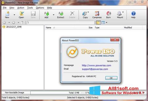 Скріншот PowerISO для Windows 8.1