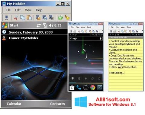 Скріншот MyMobiler для Windows 8.1