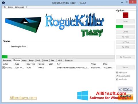Скріншот RogueKiller для Windows 8.1