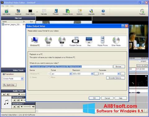 Скріншот VideoPad Video Editor для Windows 8.1