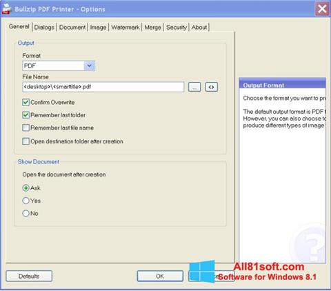 Скріншот BullZip PDF Printer для Windows 8.1