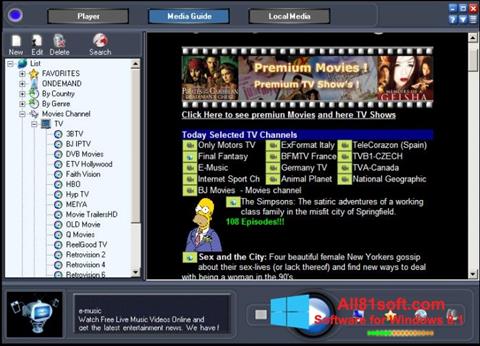 Скріншот Online TV Live для Windows 8.1