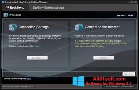 Скріншот BlackBerry Desktop Manager для Windows 8.1