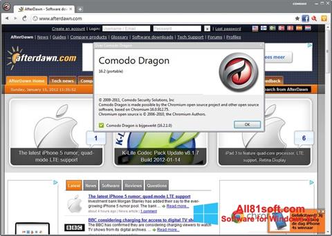 Скріншот Comodo Dragon для Windows 8.1