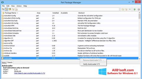 Скріншот ActivePerl для Windows 8.1