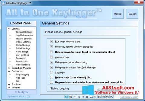 Скріншот Keylogger для Windows 8.1