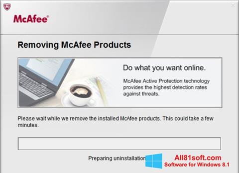Скріншот McAfee Consumer Product Removal Tool для Windows 8.1