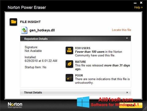 Скріншот Norton Power Eraser для Windows 8.1