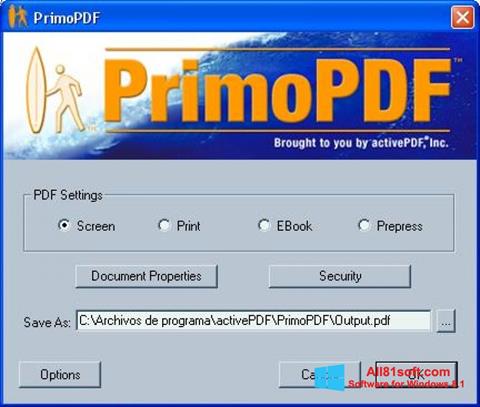 Скріншот PrimoPDF для Windows 8.1