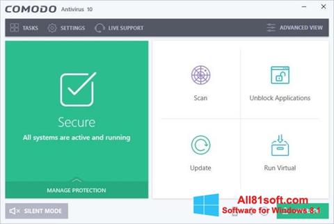 Скріншот Comodo Antivirus для Windows 8.1