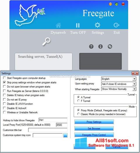 Скріншот Freegate для Windows 8.1