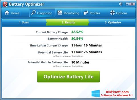 Скріншот Battery Optimizer для Windows 8.1