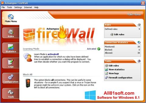Скріншот Ashampoo Firewall для Windows 8.1