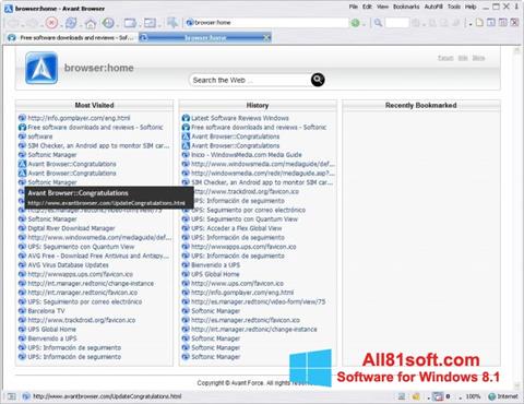 Скріншот Avant Browser для Windows 8.1