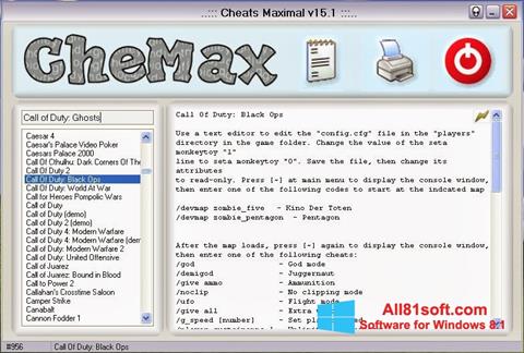 Скріншот CheMax для Windows 8.1