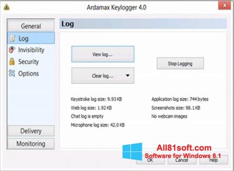 Скріншот Ardamax Keylogger для Windows 8.1